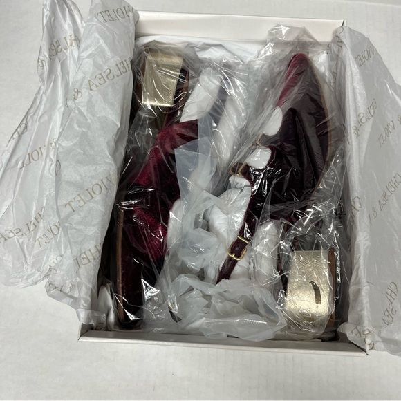 Mary Jane velvet burgundy Block Heel Slingbacks 8 |cottagecore fall Balletcore - Picture 3 of 13